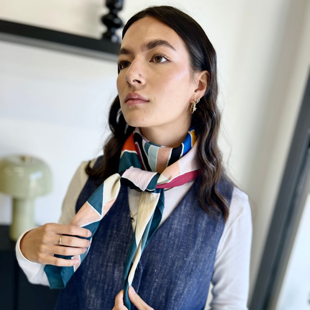 Butterfly Reverie Batik Satin Cotton Scarf