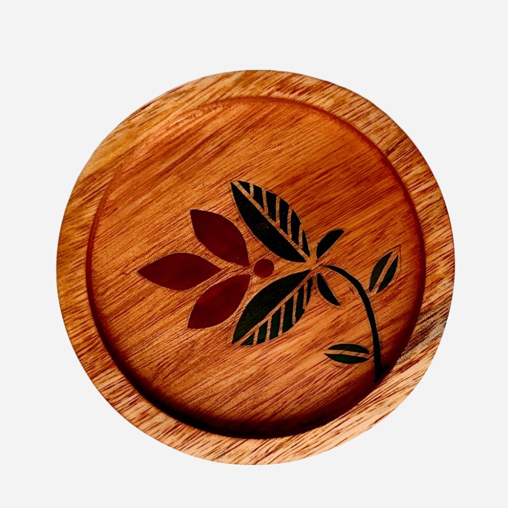 Little Mekar Batik Mahogany Wood Coaster