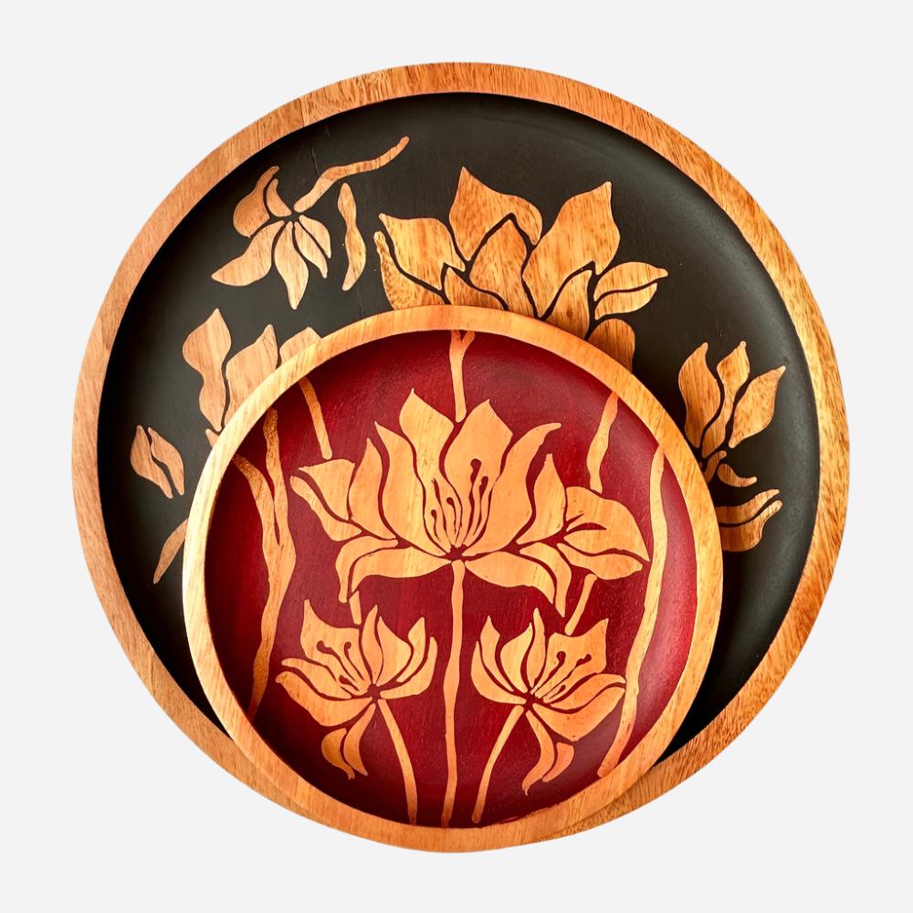Magnolia Batik Mahogany Serving Plate