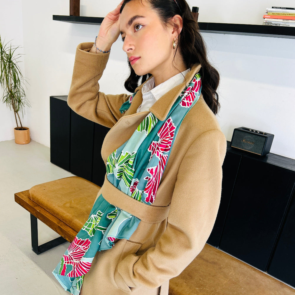 Summer Scatter Batik Satin Cotton Scarf