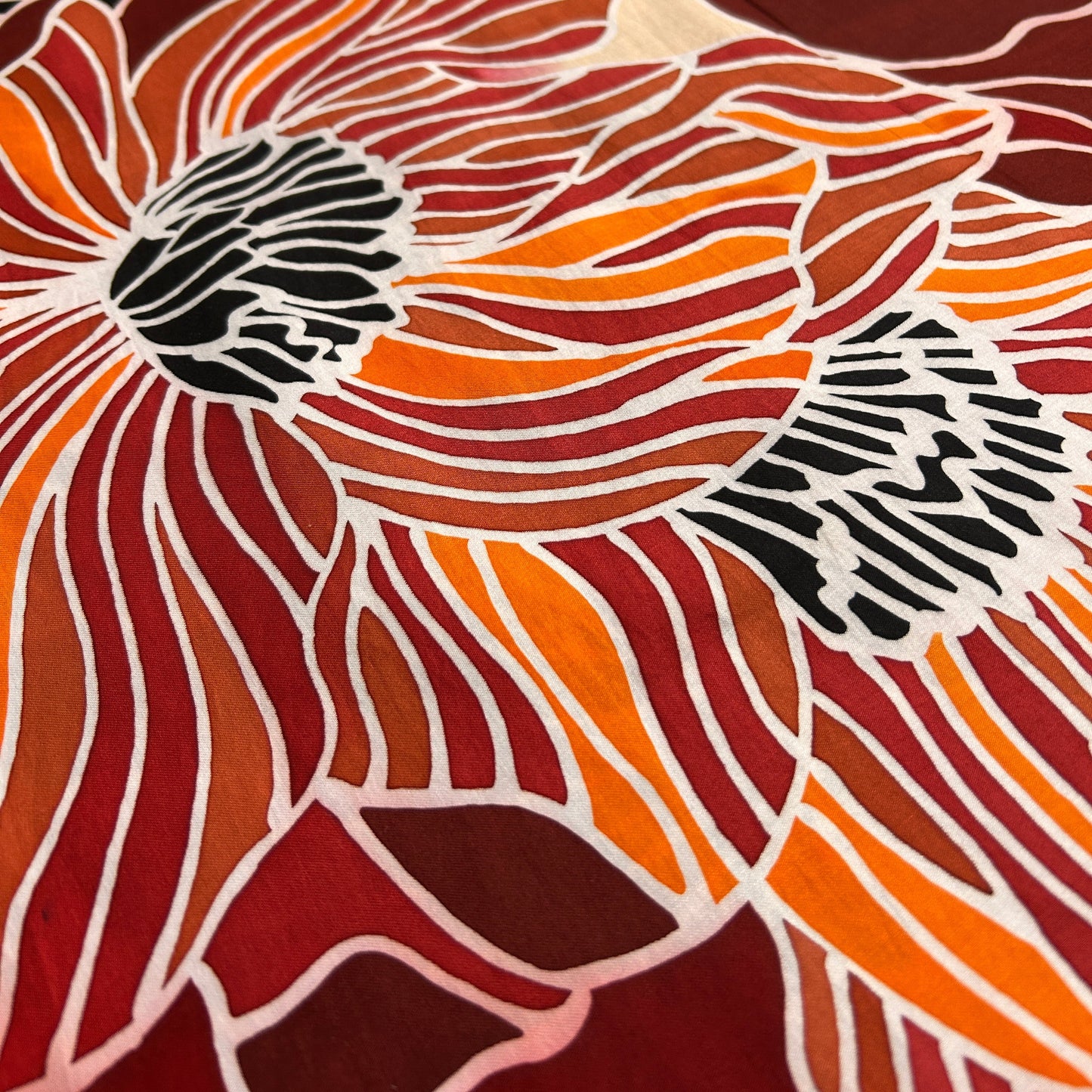 Batik Scarf - Crimson Poppies