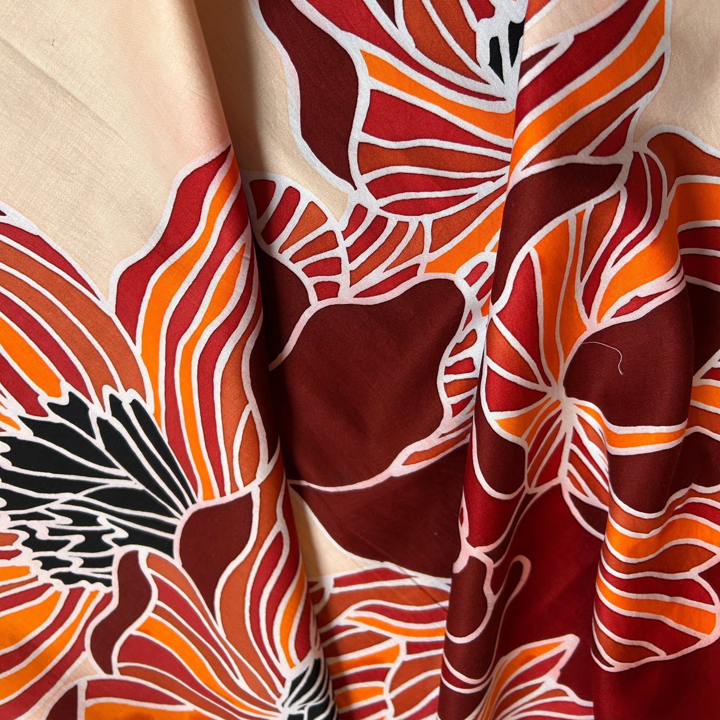 Batik Scarf - Crimson Poppies