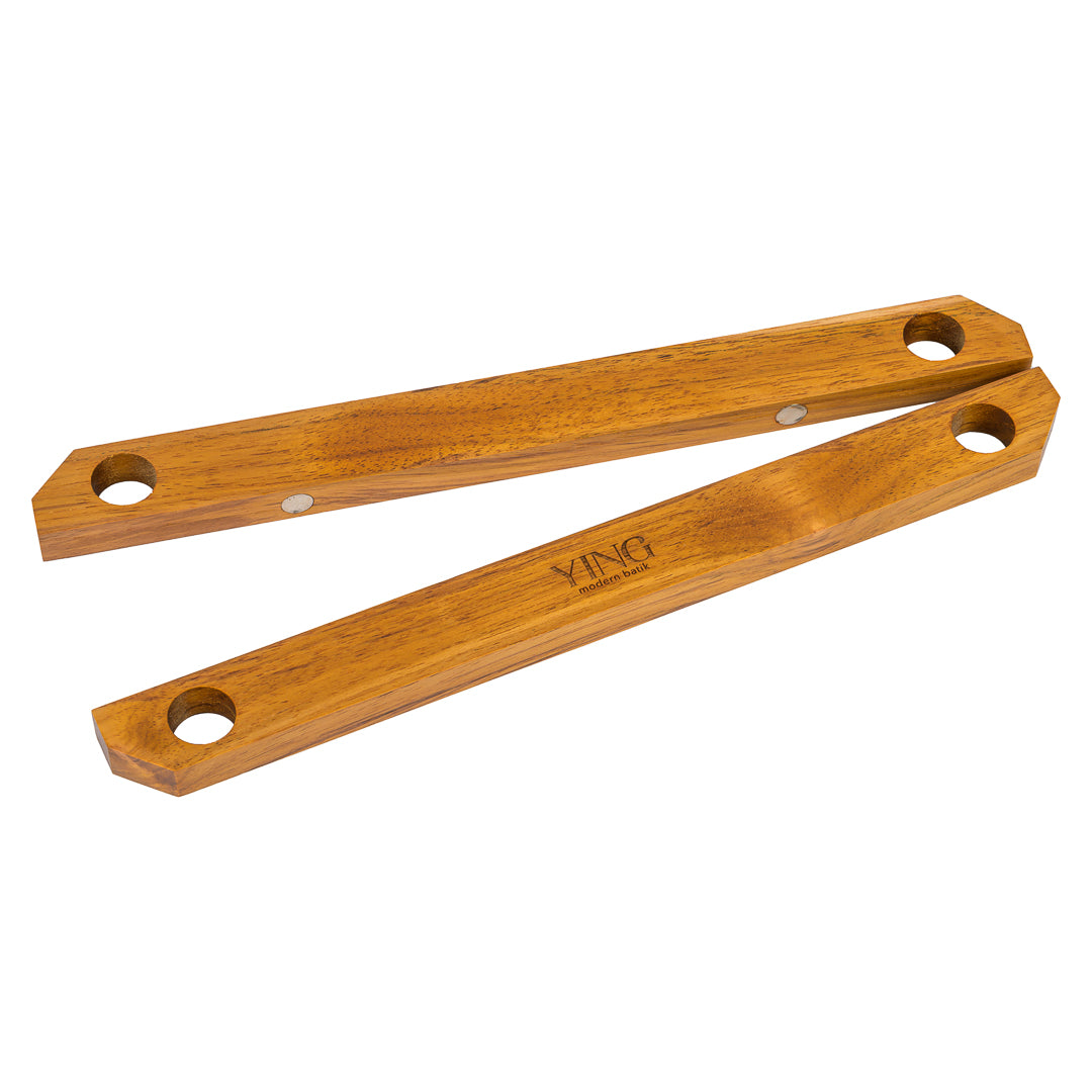 Wooden scarf hanger by Batik Ying for batik satin cotton scarf storage and display