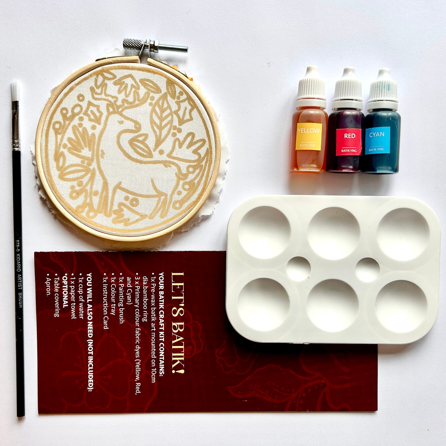 Mini Batik Craft Kit – Rudolph Reindeer | Hand-Waxed DIY Craft Kit