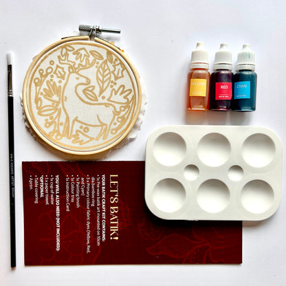 Mini Batik Craft Kit – Rudolph Reindeer | Hand-Waxed DIY Craft Kit