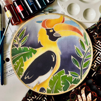 Rhinoceros Hornbill DIY Batik Craft Kit – Authentic Wax-Resist Textile Art for Beginners