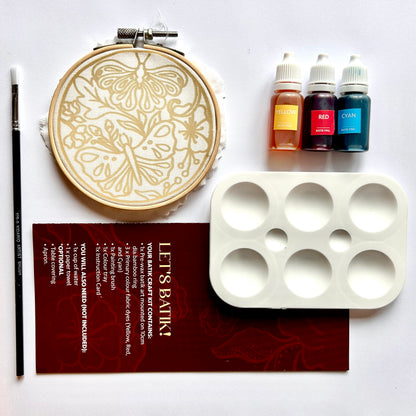 Mini Batik Craft Kit – Flutter By, Butterfly | Hand-Waxed DIY Craft Kit