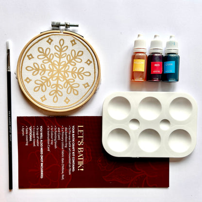 Mini Batik Craft Kit – Winter Snowflake | Hand-Waxed DIY Craft Kit