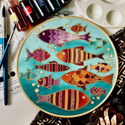 Fishes of the Sea DIY Batik Craft Kit – Authentic Wax-Resist Textile Art for Beginners