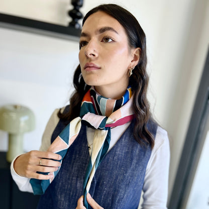 Butterfly Reverie Batik Satin Cotton Scarf