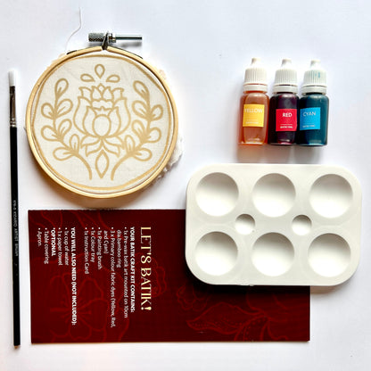 Mini Batik Craft Kit – Victorian Rose | Hand-Waxed DIY Craft Kit