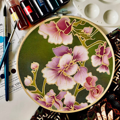 Midnight Orchid DIY Batik Craft Kit - Authentic Wax-Resist Textile Art for Beginners