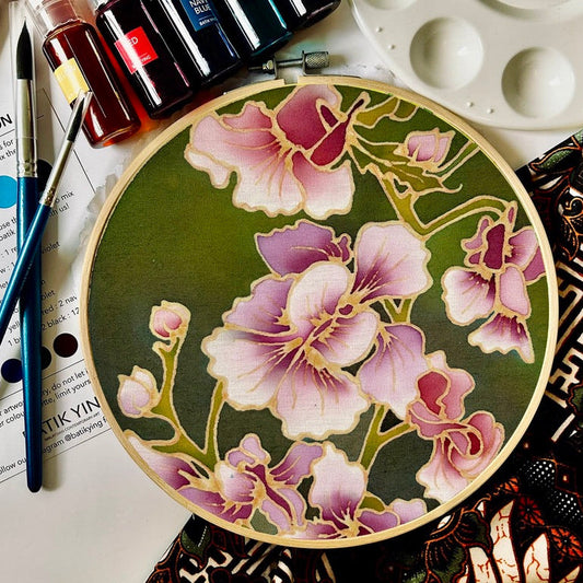 Midnight Orchid DIY Batik Craft Kit - Authentic Wax-Resist Textile Art for Beginners