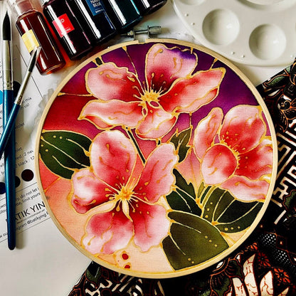 Sakura in Bloom DIY Batik Craft Kit – Authentic Wax-Resist Textile Art for Beginners