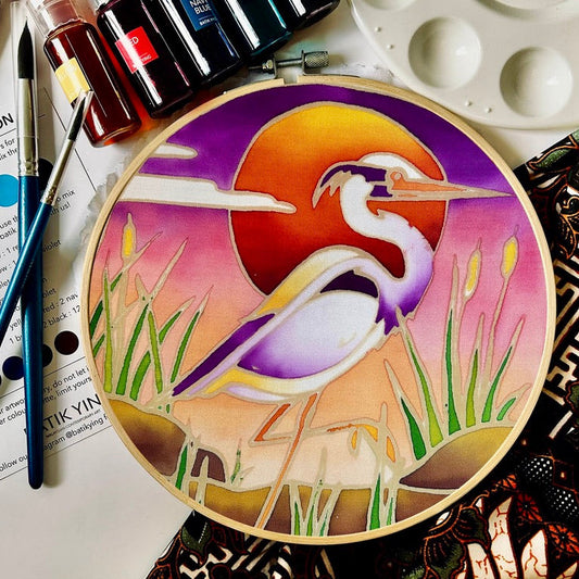 River Heron DIY Batik Craft Kit – Authentic Wax-Resist Textile Art for Beginners