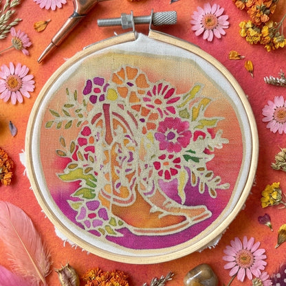 Mini Batik Craft Kit – Bloom in Boots | Hand-Waxed DIY Craft Kit