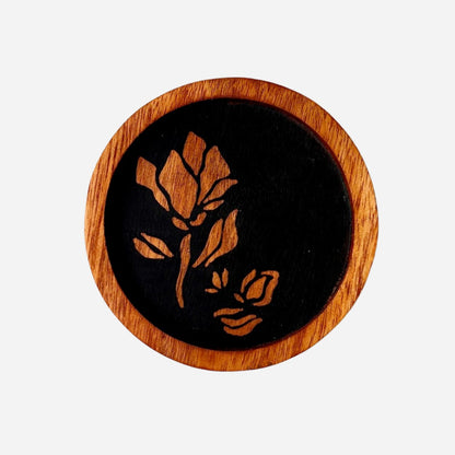 Magnolia Batik Mahogany Wood Coaster