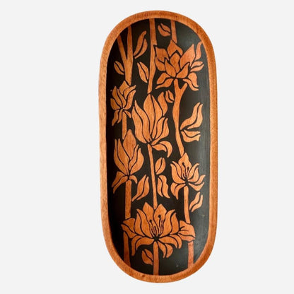 Magnolia Batik Mahogany Oval Tray