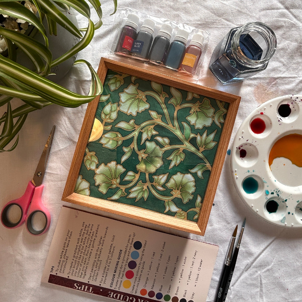 Create your own glowing batik lamp with the Batik Lamp Kit Peonies. Beginner friendly DIY batik art kit combining traditional batik craft with modern home décor