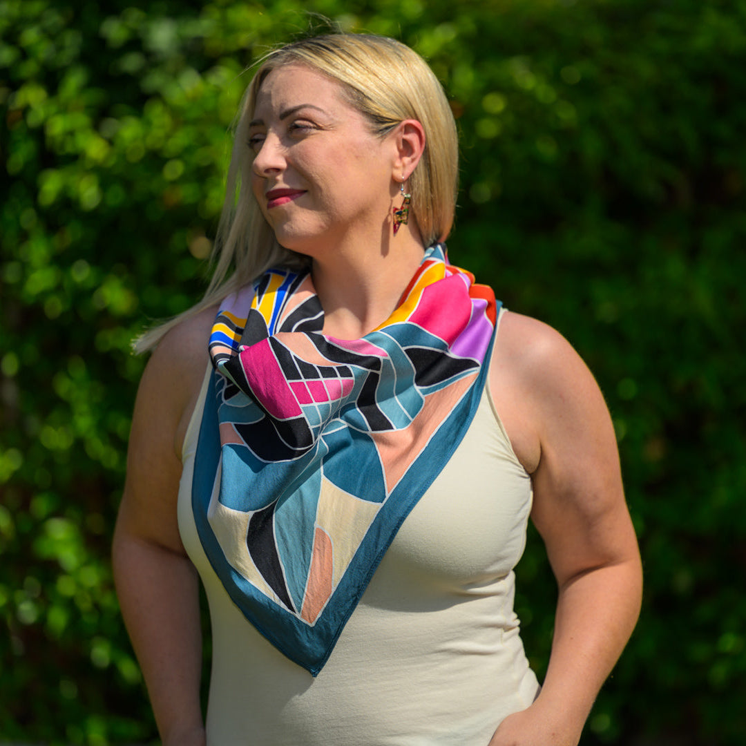 Butterfly Reverie Batik Satin Cotton Scarf