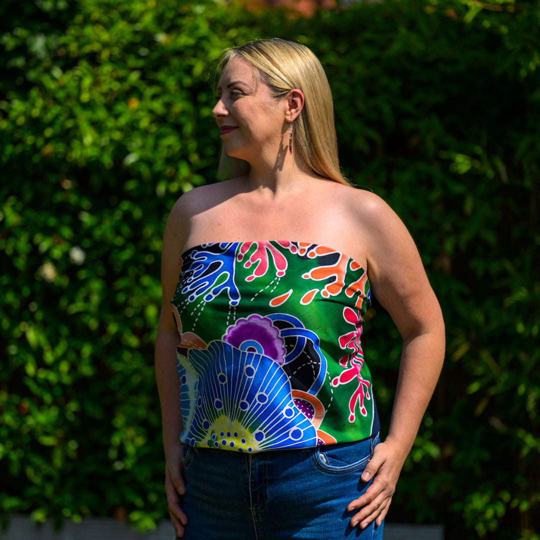 Hidden Paradise Batik Satin Cotton Scarf