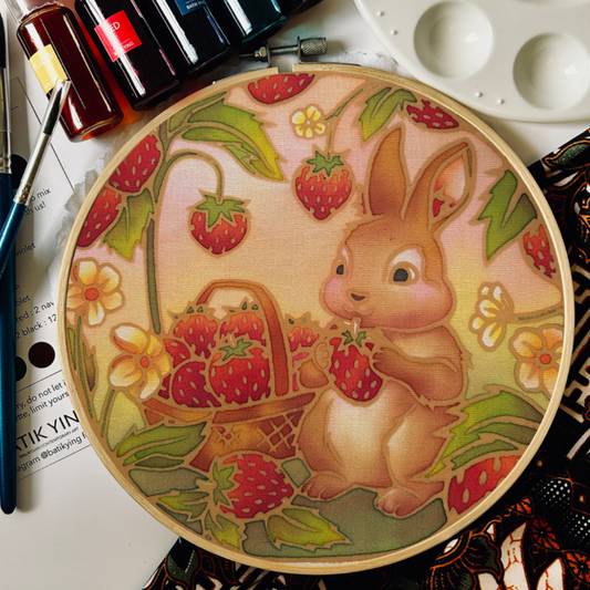 Strawberry Snuffle DIY Batik Craft Kit – Authentic Wax-Resist Textile Art for Beginners