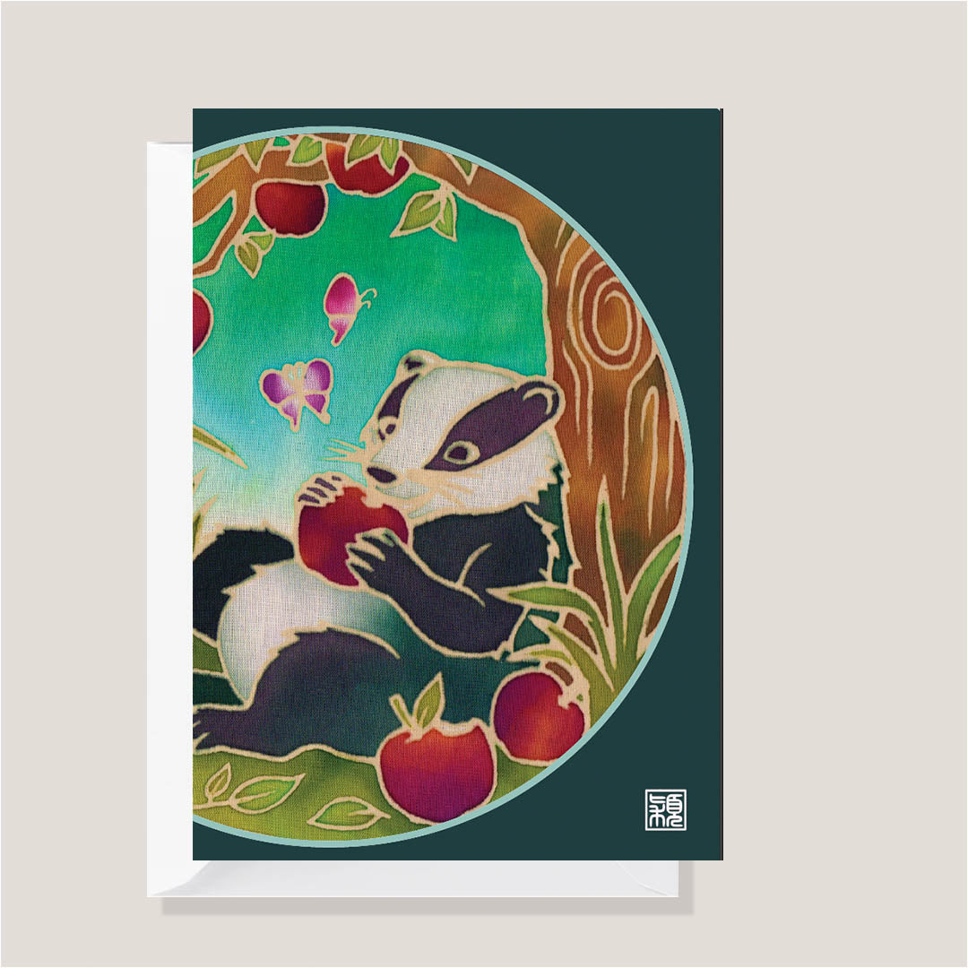 Mr. Brock's Picnic | Batik Art Greeting Card