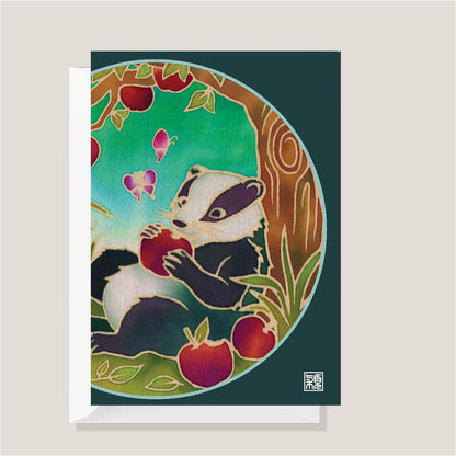 Mr. Brock's Picnic | Batik Art Greeting Card