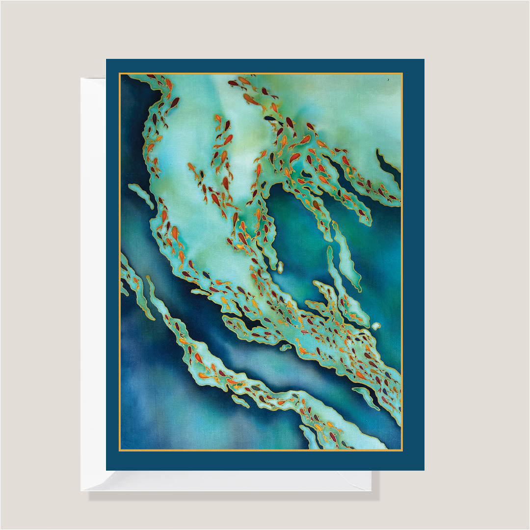 Endless Blue | Batik Art Greeting Card