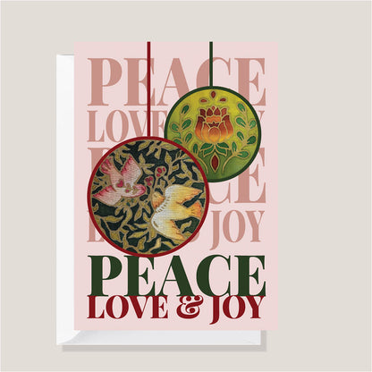 Peace, Love & Joy | Batik Art Greeting Card