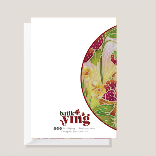 Strawberry Snuffle | Batik Art Greeting Card